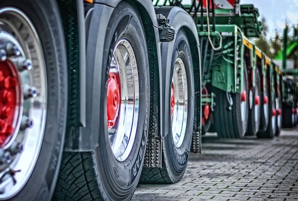 Truck tractor wheels.